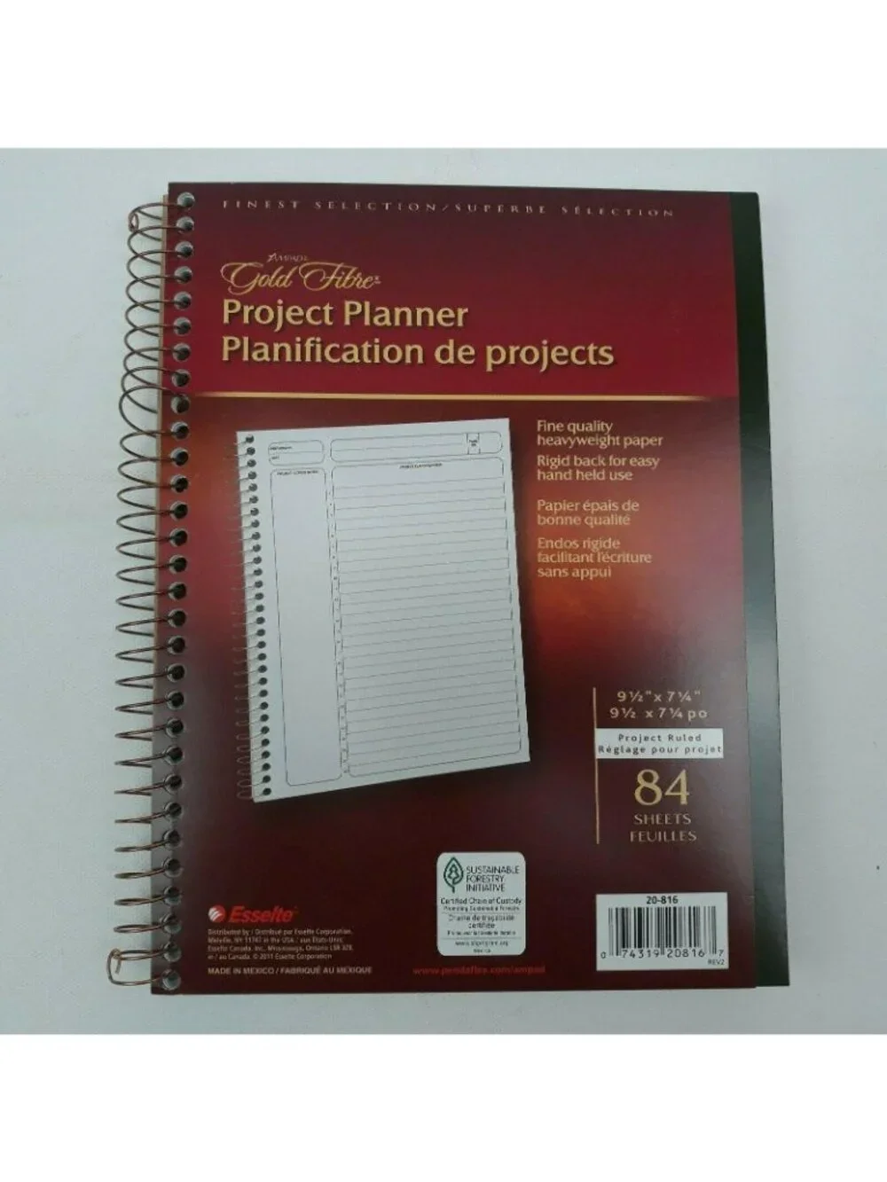 Ampad Gold Fiber Project Planner Heavyweight 84 Sheets Notebook Project Ruled